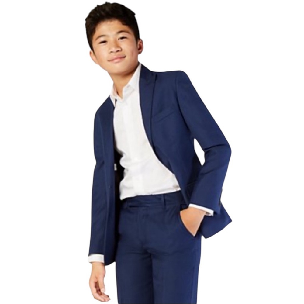 NWT‎ Calvin Klein Boys Husky Blue Suit Easter Wedding Special Occasion